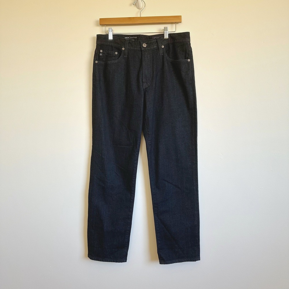 AG‎ Adriano Goldschmied Kace 28 Straight Jeans Dark Wash Japanese Fabric 31X30